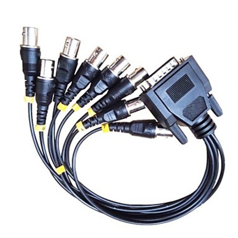 DB 15-Pin Male Break Out To 8 BNC Female Cable Connectors for CCTV System  