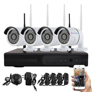 Plug and Play Wireless NVR Kit P2P 960P HD Outdoor...
