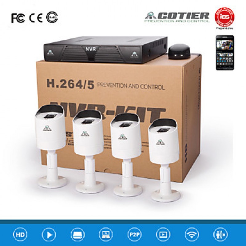 1U NVR Set 720P/960P/1080P/Plug and Play/CMOS Sensor/ONVIF IP Camera N4B3M/Kit  