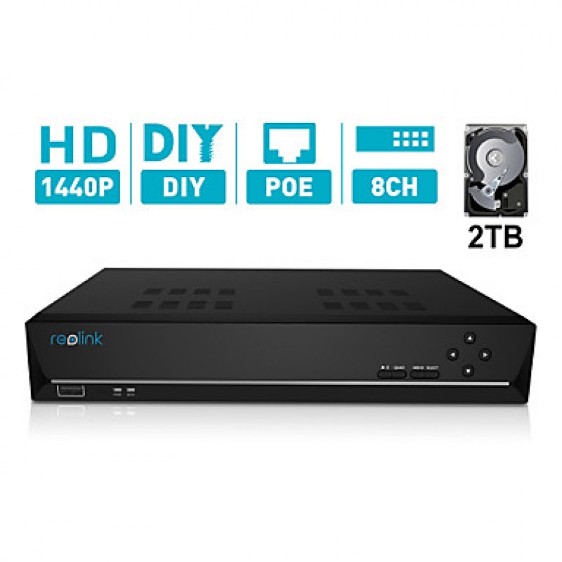 1* 8CH 4-Megapixel POE NVR Kit with 4* 4MP Outdoor Waterproof Bullet  with 2TB HDD Pre-installed  
