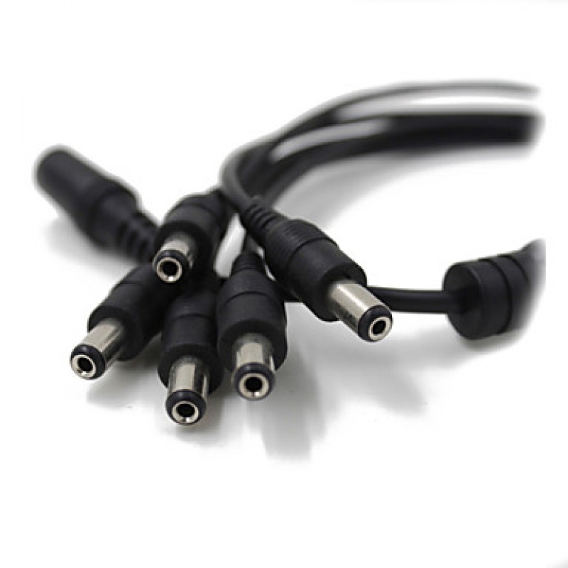 Surveillance DC Power Supply 12V Pigtail 2.1*5.5mm 1 Female to 5 Male Splitter Plug Cable for CCTV accessories,3pcs/Pack  