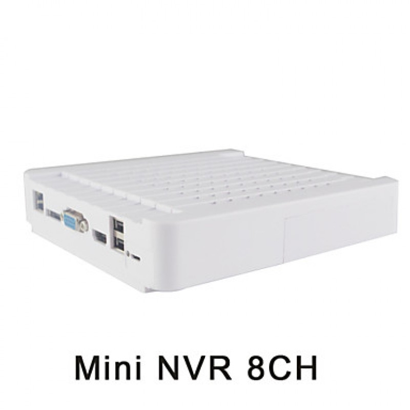 Onvif Mini IP NVR 8CH For 720P 960P Or 1080P IP Cameras Support P2P Remote Review Not Included HDD  