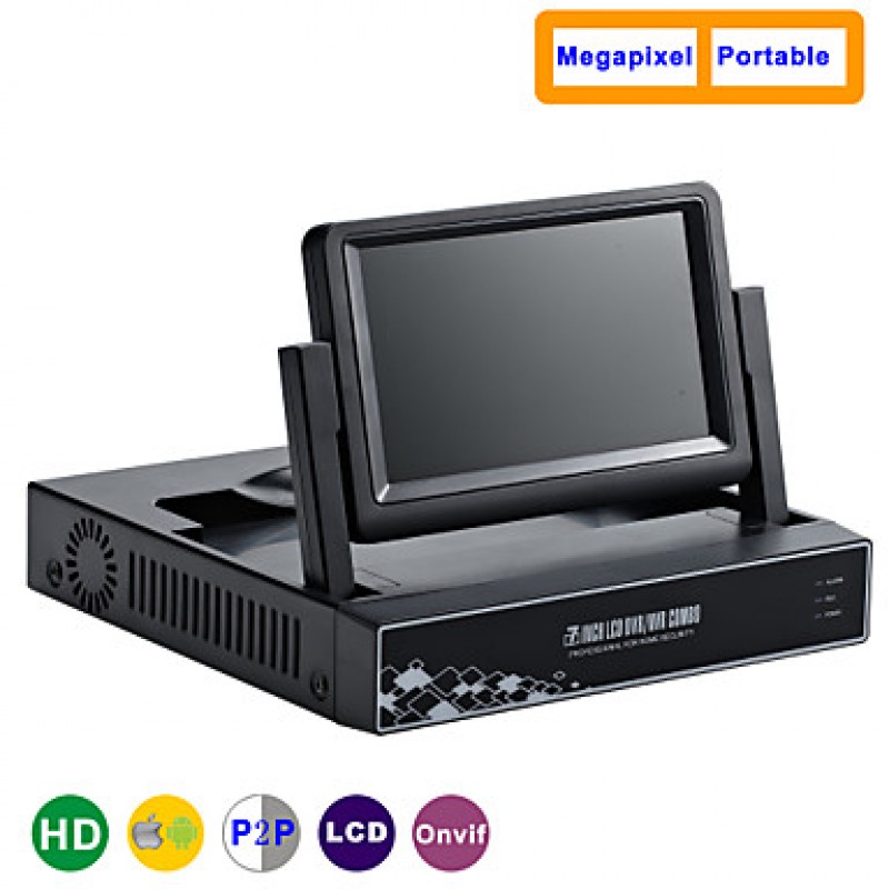 7Inch 4CH 960P/720P with HDMI and P2P LCD NVR  