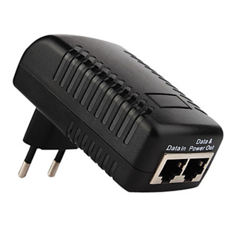 Power over Ethernet Power Supply with AC 100~240V 50/60Hz Input to DC 12V Output  + 10/100Mbps PoE Injector  