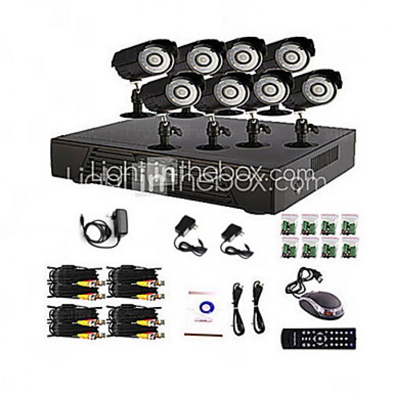 8 Channel Home and Office CCTV DVR System(P2P Online,8 Outdoor Camera)  