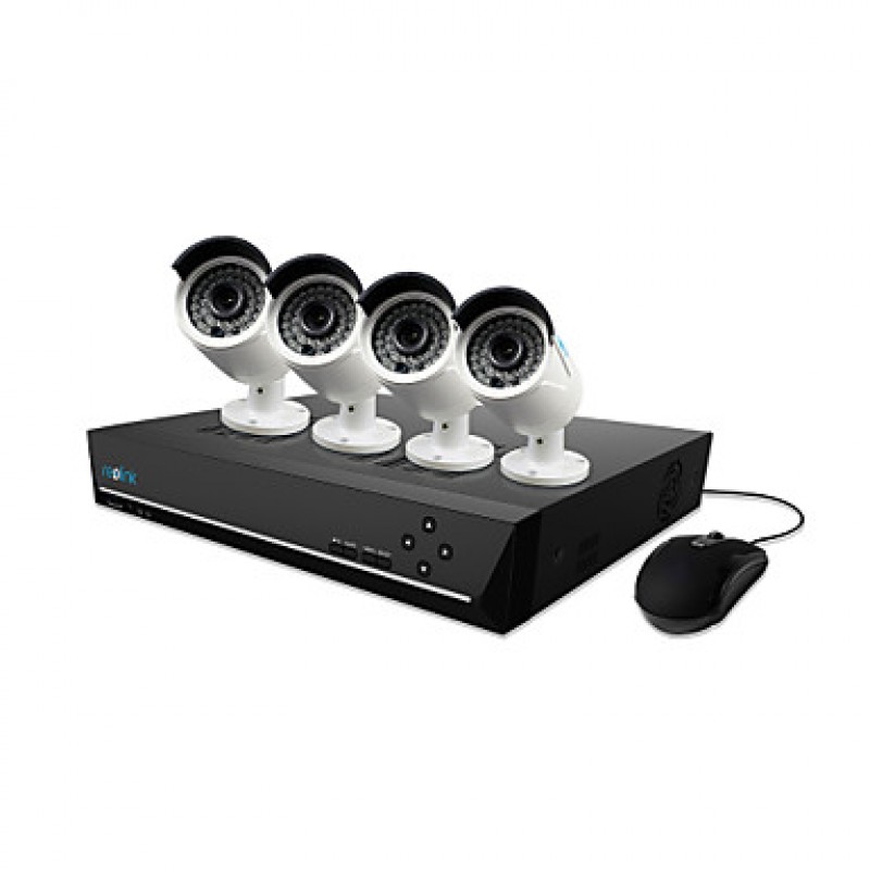 1* 8CH 4-Megapixel POE NVR Kit with 4* 4MP Outdoor Waterproof Bullet  with 2TB HDD Pre-installed  