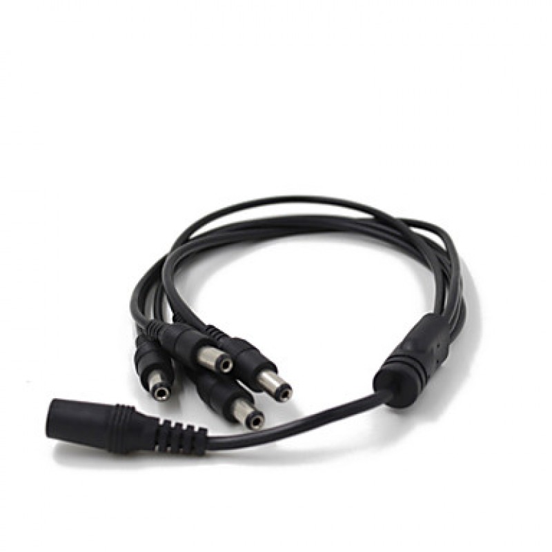 Surveillance DC Power Supply 12V Pigtail 2.1*5.5mm 1 Female to 4 Male Splitter Plug Cable for CCTV accessories,3pcs/Pack  