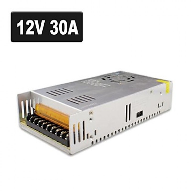 SPD-350W 12V30A CCTV Accessories Camera system Power Supply Transformer Metal - Silver (AC 110-220V)  