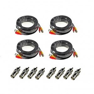 4 Pack 100FT 30M Audio Video Power Security Camera...